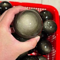 Sphère en Obsidienne Dorée Polie de Haute Qualité 7-10cm, Boule de Cristal Naturelle pour Méditation, Guérison Reiki, Décoration Feng Shui, Vente en Gros
