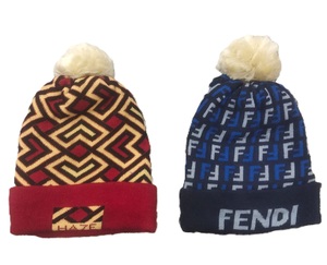 Gorros personalizables de mono, gorros para niños, patrón de lazos acrílicos, gorro de invierno de punto cálido, Unisex, varios colores, tamaños, India - Product Image 1