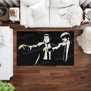 Tapis imprimé graffiti Banksy abstrait : Art moderne pour votre espace, Tapis fin non tissé - Product Image 2