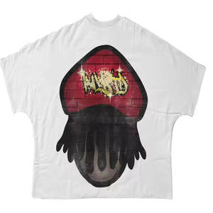 Logo personnalisé 300 GSM Streetwear Box Cut Tee T Shirt Heavyweight Cropped Top TShirt Graphic Cotton Oversized Boxy Fit T-Shirt Men - Product Image 2