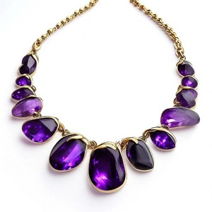 Collar de piedras preciosas de amatista azul Gotas de cristal elegantes Collar de plata 925 Joyería fina excelente - Product Image 4