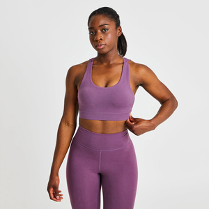 2024 femmes taille moyenne Yoga Leggings soutien-gorge ensemble à la mode respirant vêtements de sport confortable sans couture solide grande taille taille élastique - Product Image 4