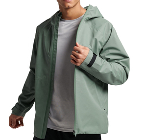 Nouvelle arrivée Veste pour homme en polyester et nylon softshell légère et surdimensionnée Tissu tissé Imprimé intégral Coupe-vent à capuche Sublimation intégrale - Product Image 5