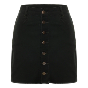 OEM Cotton Denim <b>Skirt</b> for Women High Waist Casual Mini <b>Skirt</b> Slit Wholesale Stylish Distressed <b>Y2K</b> Winter Streetwear Diamonds - Product Image 2