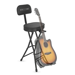 5Core Guitar <b>Stool</b> Adjustable Backrest Piano Chair 3.15" <b>Padded</b> Seat Music Stand - Product Image 1
