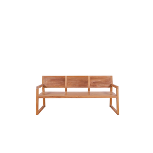 Banc de patio écologique en bois de teck moderne à trois places élégant et confortable pour s'asseoir et se détendre - Product Image 2