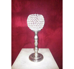 Wedding <b>Paper</b> Doilies Glass Candle Holder Metal Lamp <b>Party</b> Supplies Table Top Handmade Silver Plated Lotus Flower Shape Design - Product Image 5