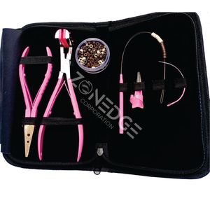 Kit d'outils d'extension de cheveux de qualité supérieure Kit de pinces d'extension de cheveux Pro Application Tape Outils professionnels avec étui par Zonedge - Product Image 5