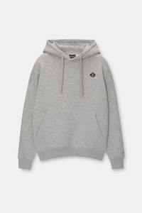 Oversized Heavyweight 600GSM Pullover sudadera Heather Grey Kangaroo Pocket Hoodies hombres en relieve Drop Shoulder 100% algodón - Product Image 4