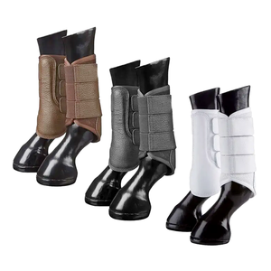 Protège-tendons pour chevaux, bottes d'entraînement sportives, équipement de protection pour l'équitation, fournitures équestres, marron - Product Image 5