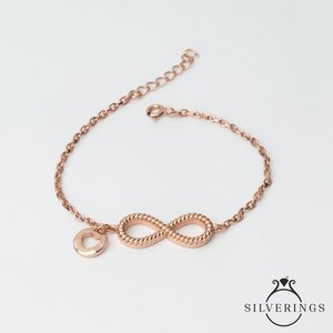 Pulsera de Plata de Ley con Dije Infinito en Oro Rosa - Product Image 6