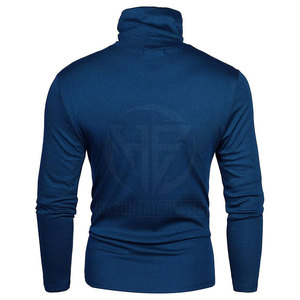 Refined Plain Knitwear Long Sleeve Raised Collar Pullover for Seasonal Casual Styling <b>Men</b> <b>Turtle</b> <b>Neck</b> Shirt - Product Image 3