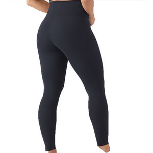 Leggings de yoga pour femmes, taille mi-haute, tricotés, ajustés sur mesure, avec poche, couleurs noir et rose, antibactériens, respirants - Product Image 2