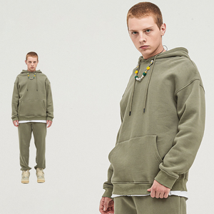 2025 Unisex Cotton Gym Sweatshirt Set Custom Logo Embossed Jogging Hoodie Casual Print Oversized Tracksuit Plus Size Pullover - Product Image 6