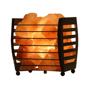 Lámpara de sal de roca de hierro forjado del Himalaya personalizada diseño de cuenco de cesta de Metal tallado para decoración del hogar artesanía Natural de Pakistán - Product Image 1