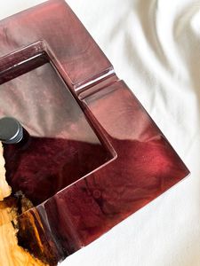 Cenicero de madera de resina epoxi de forma cuadrada de diseño moderno recién llegado Logotipo de Color personalizado portátil para uso en interiores y exteriores decorativo - Product Image 5