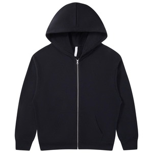 Marque privée vierge coupe carrée confortable et surdimensionné de haute qualité Streetwear logo personnalisé vêtements épaule basse hommes sweat à capuche zippé - Product Image 2
