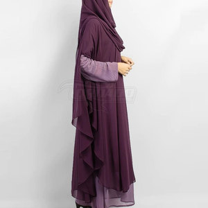 Robe Abaya pour femmes musulmanes, décontractée, en polyester respirant et léger, automne-hiver, longueur cheville, manches longues, personnalisable - Product Image 3