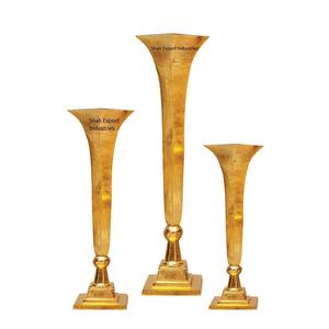 Florero de trompeta de flor de boda de Metal de mesa dorada florero de centro de mesa de boda para decoración de eventos de boda - Product Image 5