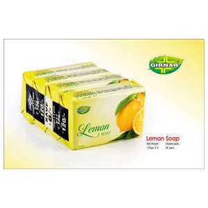 สบู่กลิ่นเลมอนจากธรรมชาติ girnar 500gm พวง125gm 4ชิ้นสำหรับล้างร่างกาย