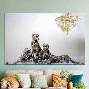 Arte Moderno en Lienzo Impreso: Elegante Diseño Abstracto de Guepardo, Lienzo Enrollado - Product Image 1