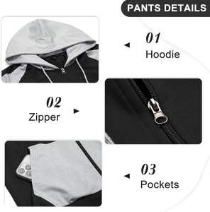 Sweat à capuche respirant imprimé écologique motif solide hiver lourd survêtement strass Technique léger - Product Image 5