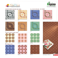 Carreaux de sol en céramique émaillée Aspino de qualité supérieure, finition rustique moderne, résistants aux acides, antidérapants, noir mat, texture fleurs et plantes