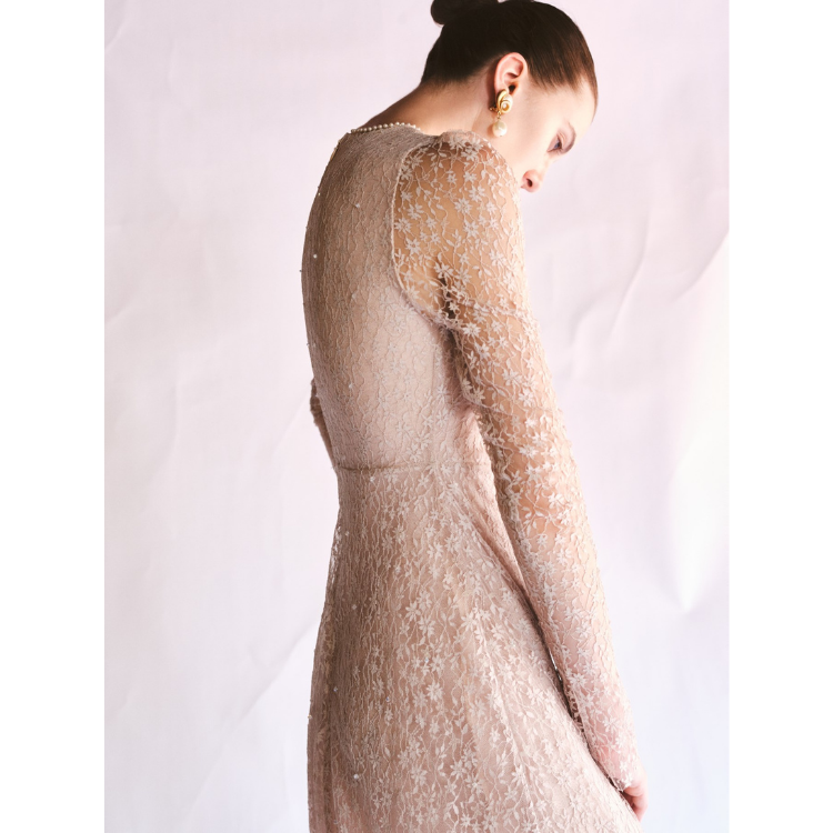 Top Sale Elegant Women's Dress VERA EMB AURORA LACE DRESS Shoulder Cut-Out  Detail Aurora Lace Fashion Women's Clothing| Alibaba.com