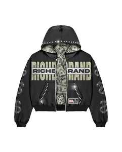 High Quality Custom Zip Hoodie Sweatpants Set Embroidered Logo Solid Pattern Winter Jogging Suit for Men Flared <b>Sleeves</b> Hooded - Product Image 2