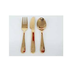 Juego de cubiertos de oro pulido de alta calidad de acero inoxidable con diseño moderno único Juego de cubiertos de aspecto real - Product Image 1