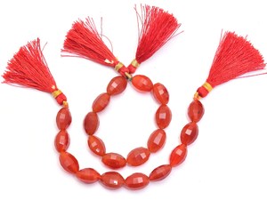 AAA+ <b>Red</b> Onyx 9x12mm Gemstone Faceted Oval Briolette <b>Beads</b> Natural Onyx Semi Precious Gemstone Loose <b>Beads</b> For Jewelry Making - Product Image 2