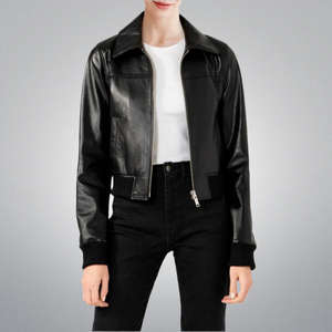 แจ็คเก็ตหนังแกะแท้สำหรับผู้หญิง ขายส่ง แบบมีซิป ระบายอากาศได้ดี สีพื้น ย้อมสีธรรมชาติ เป็นมิตรกับสิ่งแวดล้อม บุผ้านวม แฟชั่นฤดูหนาว - Product Image 3