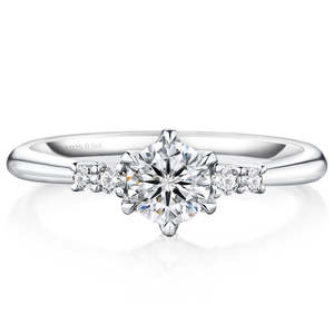 Anillo de Compromiso Redondo con 5 Piedras de Moissanita para Mujer, Claridad VVS1, Diamante Creado en Laboratorio, Oro Blanco de 14K, Anillos de Aniversario de Bodas - Product Image 2