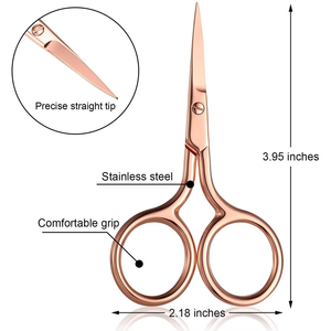 Rose Gold 3.95 Inch High Carbon Stainless Steel Manicure Scissors Fine Straight Blades <b>Cuticle</b> Shears Sharp Edge Beauty <b>Tool</b> - Product Image 3