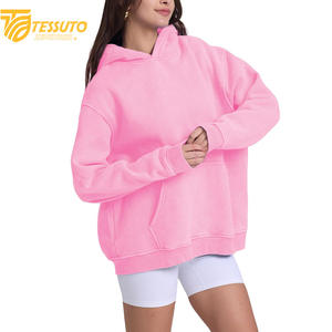 เสื้อครอปไซส์ใหญ่พิเศษสำหรับผู้หญิงเสื้อมีฮู้ดแฟชั่นผ้าฝ้าย100% สั้นโอเวอร์ไซส์สำหรับผู้หญิง - Product Image 1