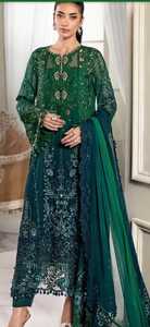 Conjunto de trajes Shalwar Kameez de seda cosida para mujer paquistaní india de primera calidad, vestido elegante Salwar para mujer, venta al por mayor, precio bajo - Product Image 2