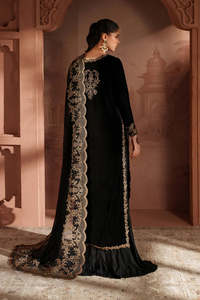 Robe longue de soirée en mousseline de soie acrylique brodée de style designer, avec embellissements raffinés pour femmes pakistanaises et indiennes - Product Image 5