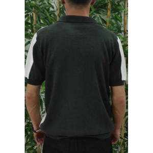 Chemise en tricot à col polo à manches courtes pour homme, motif à blocs, 36343 - Vert - Product Image 6