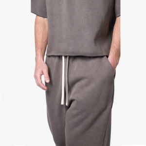Pantalon de survêtement délavé pour homme, coupe droite, léger, décontracté, 100 % coton respirant, taille élastique, haute qualité sur mesure - Product Image 2
