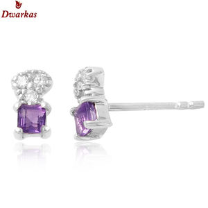 New design fine jewelry fashion 925 <b>sterling</b> <b>silver</b> natural amethyst multi stone <b>stud</b> earrings for ladies and girl - Product Image 1
