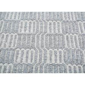 Tapis en laine tissée plate Abrash ADWL-16 gris et noir à motifs géométriques rayés pour salon et chambre à coucher - Product Image 3