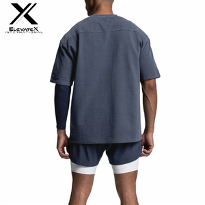 T-shirts personnalisés pour hommes de haute qualité, coupe classique, col rond, toile épaisse, délavée à l'acide, décontractée, grandes tailles, séchage rapide et respirant - Product Image 5