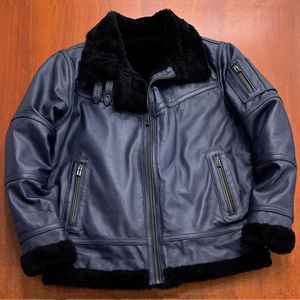 Chaqueta de Motociclista de Cuero Genuino con Forro de Piel de Oveja para Hombre, Transpirable, Tejida a Crochet, Talla Grande, Personalizada, Elegante, Venta al por Mayor - Product Image 1