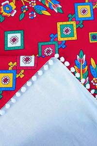 Mantel Patrón Étnico Mantel Cuadrado Bordado Obsoleto 155x155 cm Diseño Tradicional 2 - Product Image 2