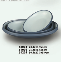 Assiettes et bols en mélamine écologiques personnalisés pour restaurants, vaisselle ovale, assiettes à dessert