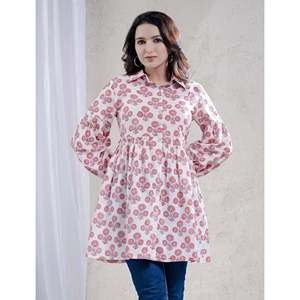 <b>Pink</b> Breathable Cotton Camisole Butta Block Printed Women's Daily <b>Top</b> One Size Fits All XS Option Available - Product Image 6