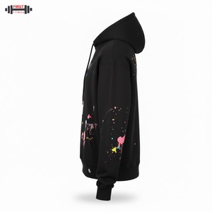 Meilleure qualité hiver Baggy blanc sans ficelle polaire 100% coton surdimensionné poids lourd recadrée coupe-vent à capuche hommes 300gsm - Product Image 6