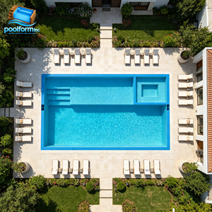 Grande piscine modulaire en fibre de verre, spa familial, piscine extérieure sur mesure de grande taille, piscines de loisirs aquatiques. - Product Image 1