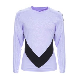 Maillot de football à manches longues pour homme, col rond, violet et noir, imprimé en V, anti-humidité, ajusté, vêtements de sport toutes saisons - Product Image 1