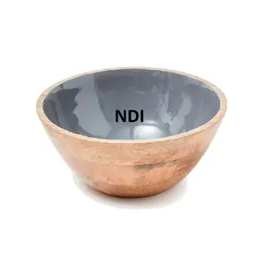 Homemade Catering Serving Bowls Fruit Salad Serving Bowl Dry Fruit Container Mango Wooden Bowls Supplier From India